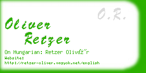 oliver retzer business card